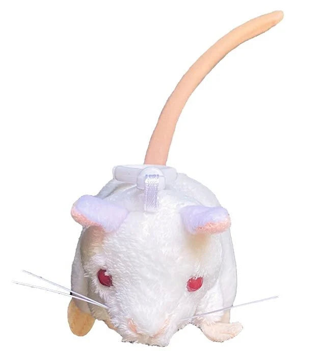 White Lab Mouse key chain